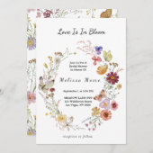 Liebe in Bloom Wildblume Bohemisches Brautparty Einladung (Vorne/Hinten)