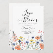 Liebe in Bloom Wildblume Brautdusche Einladung