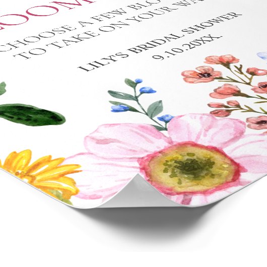 Liebe in Bloom Wildblume Brautparty Bloom Bar Poster (Ecke)