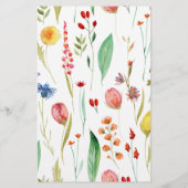 Liebe in Bloom Wildblume Brautparty Dinner Menü (Hinten)