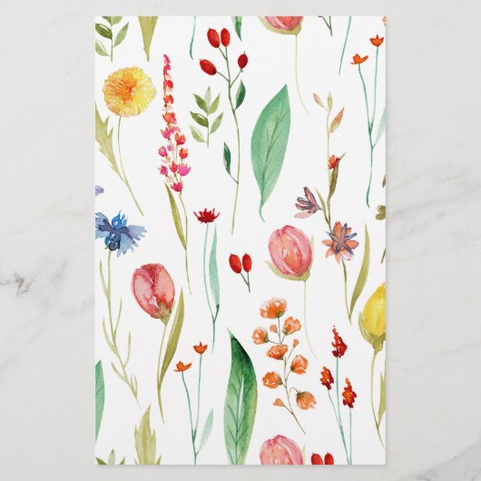 Liebe in Bloom Wildblume Brautparty Dinner Menü (Hinten)