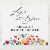 Liebe in Bloom Wildblume Brautparty Gefallen Schaumweinetikett (Einzelnes Label)