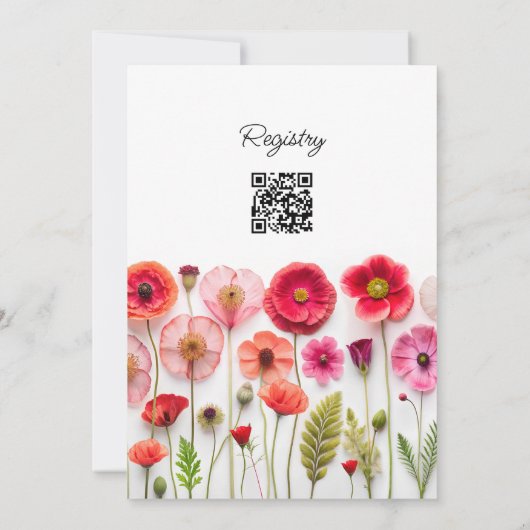 Liebe in Bloom Wildblume Brautparty laden Einladung (Rückseite)