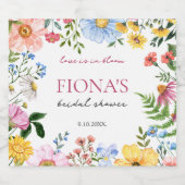 Liebe in Bloom Wildblume Brautparty Moderne Schaumweinetikett (Einzelnes Label)