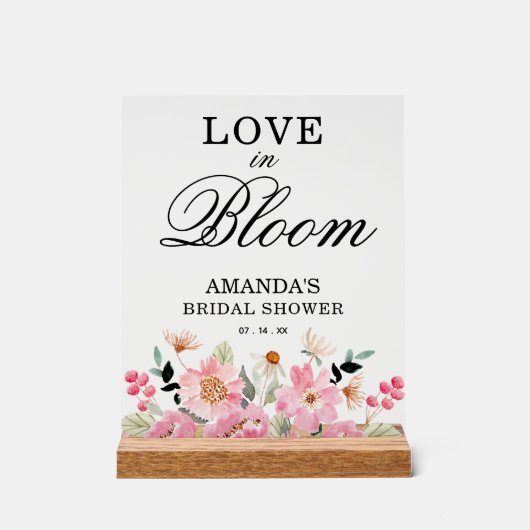 Liebe in Bloom Wildblume Brautparty Willkommen Acrylschild (Vorderseite)