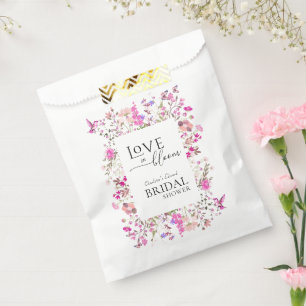 Liebe in Bloom Wildblume Ruby Rose Brautparty Geschenktütchen