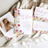 Liebe in Bloom Wildblume Schmetterling Brautparty Einladung