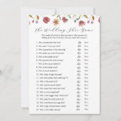 Liebe in Bloom Wildblume Wedding Shoe Game Card Einladung (Vorderseite)