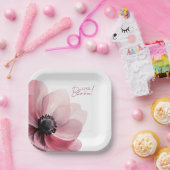 Liebe in blühendem minimalem Brautparty Papier Pappteller (Party)