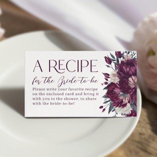 Liebe in blühenden Blume Burgund Creme Rezept Begleitkarte