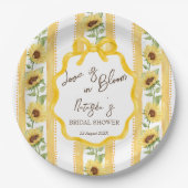 Liebe in blühenden Sonnenblumen Brautparty mit Mon Pappteller (Vorderseite)