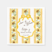 Liebe in blühenden Sonnenblumen Brautparty mit Mon Serviette (Vorderseite)