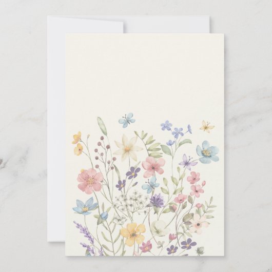 Liebe in blühenden Wildblumen Brautparty Einladung (Rückseite)