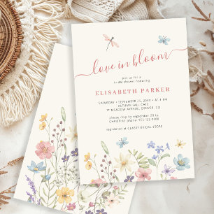 Liebe in blühenden Wildblumen Brautparty Einladung