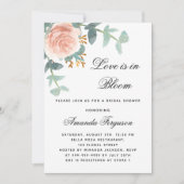 Liebe in blühender Rose Gold Brautparty Einladung (Vorderseite)