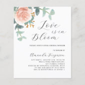 Liebe in blühender Rose Gold Bridal Dusche Einladu (Vorderseite)