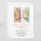 Liebe in blühender Wildblume Brautdusche Einladung (Vorne/Hinten)