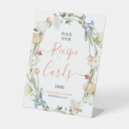 Liebe in blühender Wildblume Rezept Karte Signatur Sockelschild