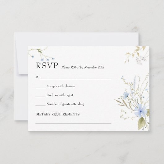 Liebe in blühender Wildblume Rustikale Rsvp-Karte RSVP Karte (Vorderseite)