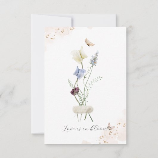 Liebe in blühender Wildblume Rustikales Brautparty Dankeskarte (Rückseite)