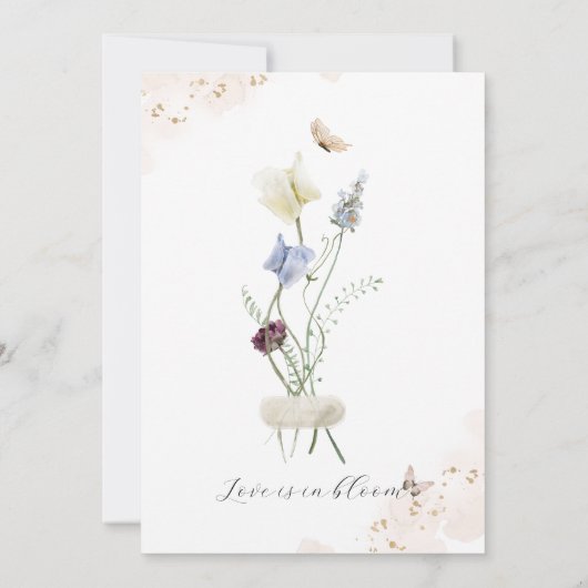 Liebe in blühender Wildblume Rustikales Brautparty Einladung (Rückseite)
