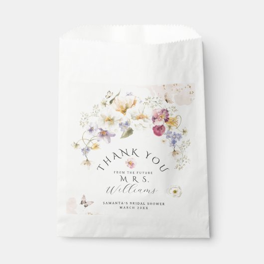 Liebe in blühender Wildblume Rustikales Brautparty Geschenktütchen (Vorderseite)