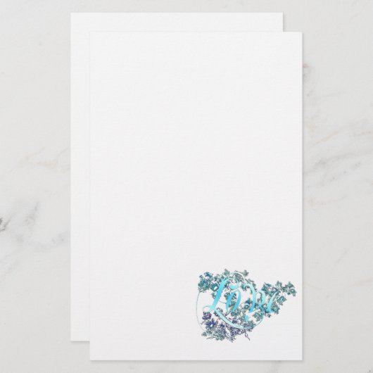 Liebe in Blume Briefpapier (Vorne/Hinten)
