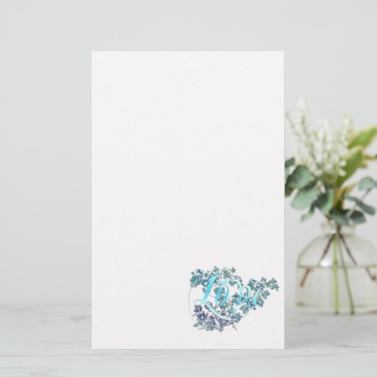 Liebe in Blume Briefpapier (Stehend Vorderseite)