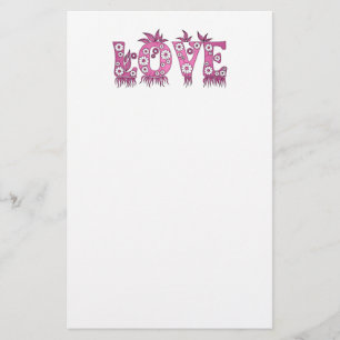 Liebe ( in Blume Schriftart ) Briefpapier