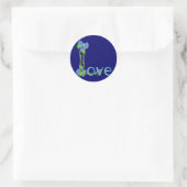 Liebe in Blumen Runder Aufkleber (Tasche)