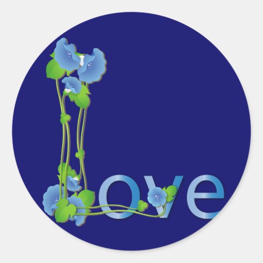 Liebe in Blumen Runder Aufkleber (Vorderseite)