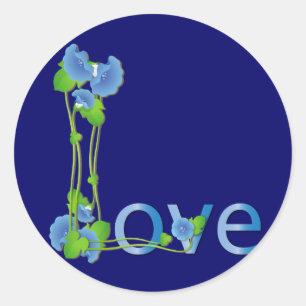 Liebe in Blumen Runder Aufkleber