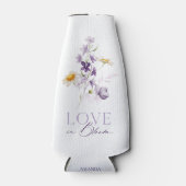 Liebe in Blumenflora Hochzeitsflasche Cooler Flaschenkühler (Vorderseite)