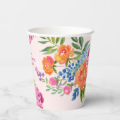 Liebe in blumengeschmücktem blumengeschmücktem Bra Pappbecher (Rückseite)