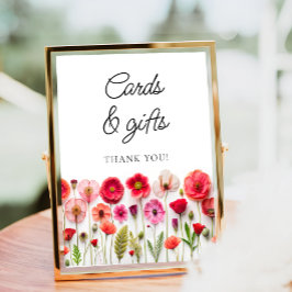 Liebe in Blumenkarten und Brautparty für Geschenke Poster