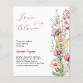 Liebe in blumenrosa Brautdusche Einladung (Vorderseite)
