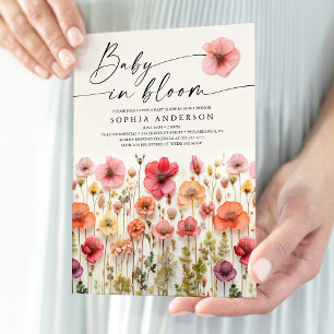 Liebe in Blüte Baby Shower Einladungskarte Einladung