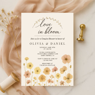 Liebe in Blüte Boho-Paar-Dusche Einladung