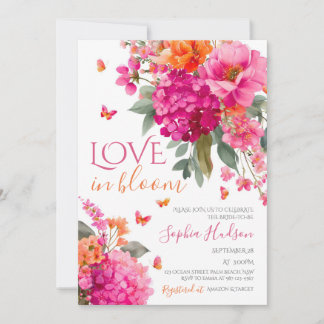 Liebe in Blüte Brautparty-Einladung, Florale Hochz Einladung