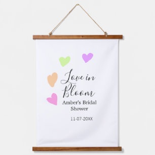 Liebe in Blüte bunte Herz-Junggesellinnenabschied  Wandteppich Mit Holzrahmen