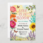 Liebe in Blüte – Elegante Florale Hochzeitseinladu Einladung (Vorne/Hinten)