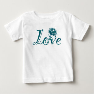 Liebe in Blüte: Elegante Typografie mit einer Rose Baby T-shirt
