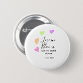 Liebe in Blüte farbiges Herz Junggesellinnenabschi Button (Vorne & Hinten)