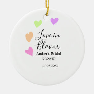 Liebe in Blüte farbiges Herz Junggesellinnenabschi Keramik Ornament