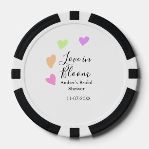 Liebe in Blüte farbiges Herz Junggesellinnenabschi Pokerchips