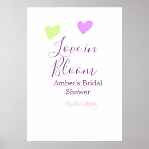 Liebe in Blüte farbiges Herz Junggesellinnenabschi Poster