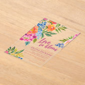 Liebe in Blüte Fett Blumenfarben Farbiges Brautpar Acryleinladungen (Ablage )