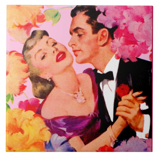 Liebe in Blüte Fliese (Vorderseite)
