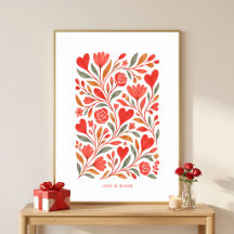 Liebe in Blüte Floral Valentinstag-Wandkunst