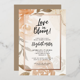 Liebe in Blüte Florale Hochzeitsdusche Folieneinladung